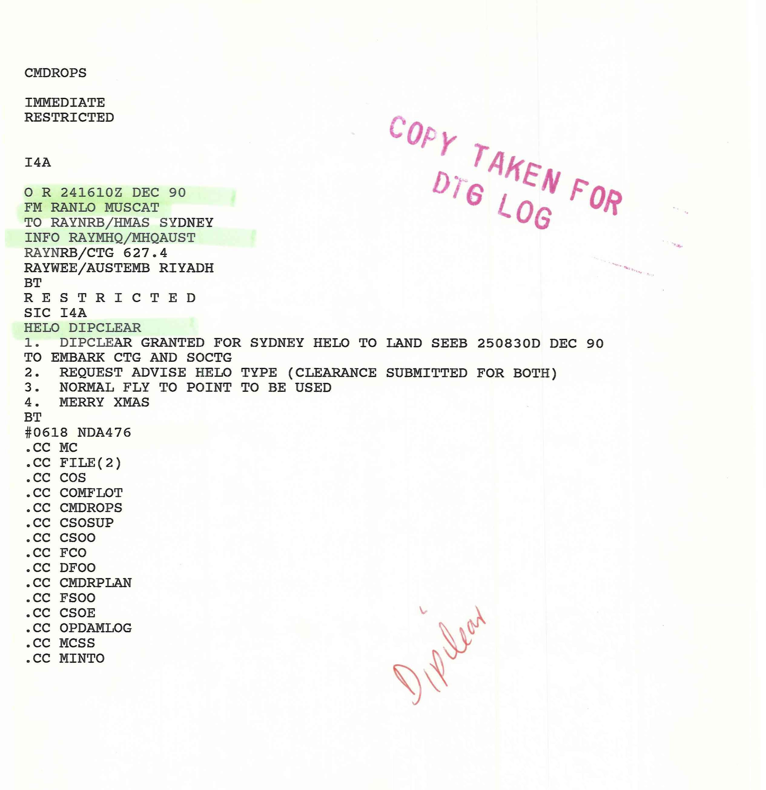 Royal Australian Navy records of the First Gulf War